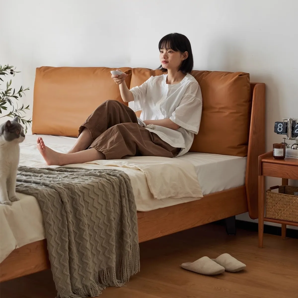 Настраиваемая мягкая сумка для тостов Nordic 1,5, небольшой блок, японская подвеска, главная спальня, 1,8 метра, двуспальная кровать-сэндвич