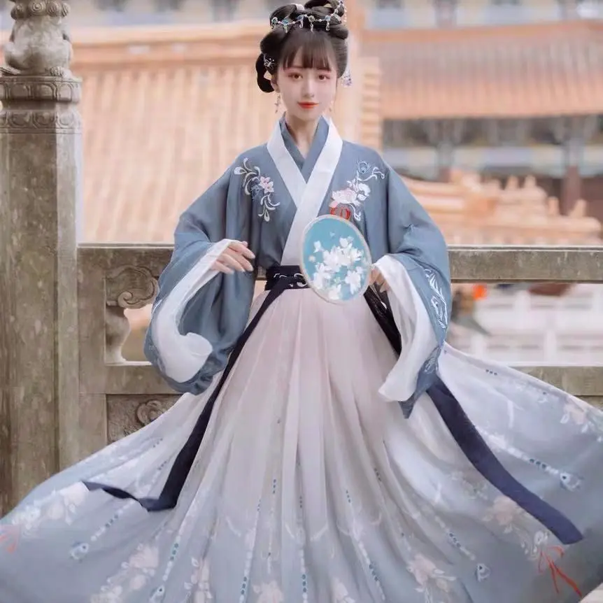 

Hanfu Women Chinese Traditional 2023 Stage Dance Dress Female Fairy Cosplay Costume Hanfu Blue Red Elegant Princess Outfits