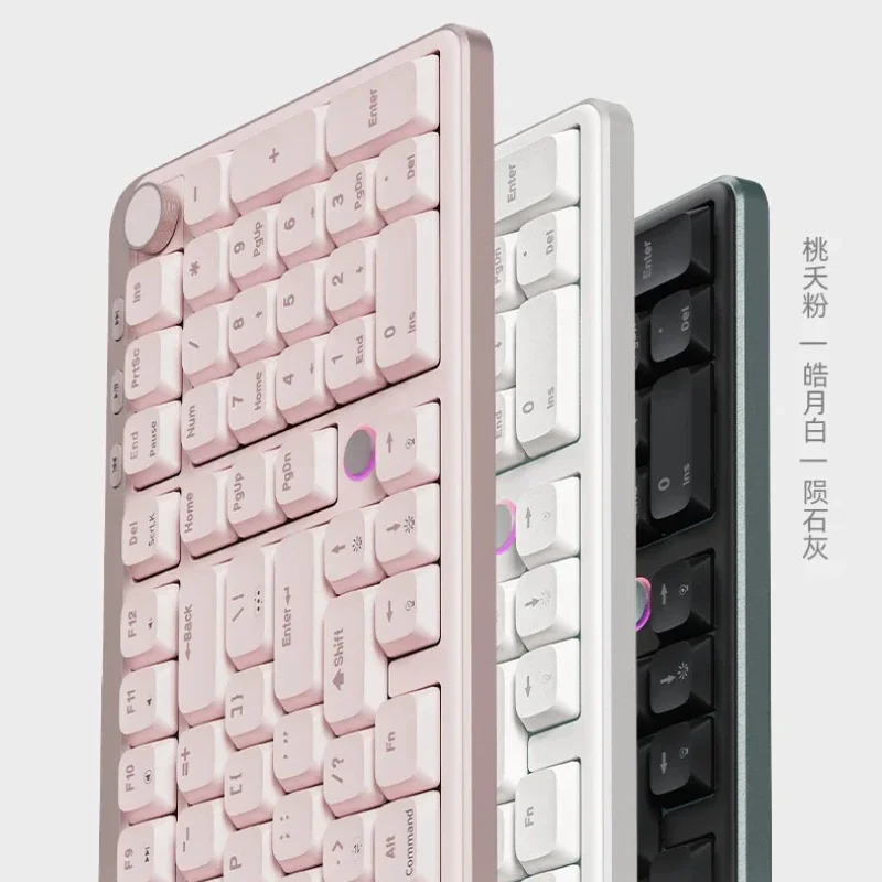 KZZI I98 Low‑Profile Mechanical Keyboard Wireless Tri‑Mode Multi‑Function RGB Knob Long Battery Slim for Office PC Laptop Gift