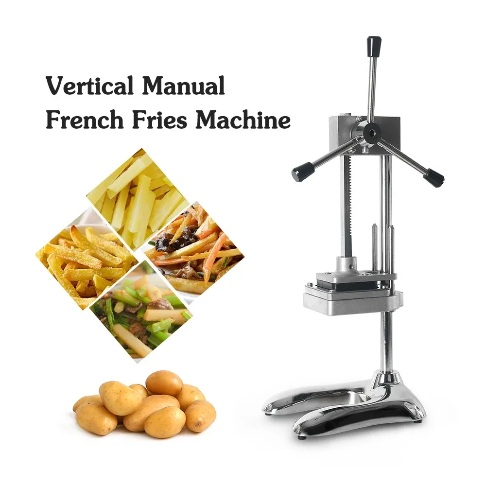 GZKITCHEN Vertical Manual French Cutting Machine Potato Cutter Hand Press Potato Chips Making Machine