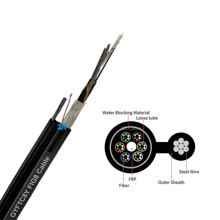 Outdoor 4 6 8 12 24 36 48 72 96 144 Core Dropcore GYFTC8Y GYTC8Y GYFTC8S GYTC8S Armored Fig 8 FTTH Drop Cable Figure 8 Cable