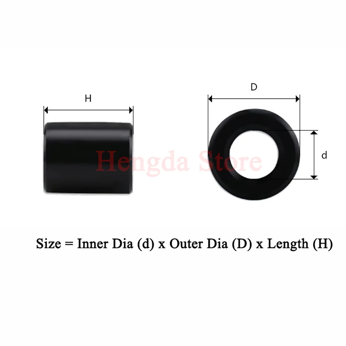 M3 M4 M5 M6 M8 M10 Black POM Bushing Washer Round Hollow Unthread Standoff Spacers Insulated Plastic Gasket Length 1-20mm
