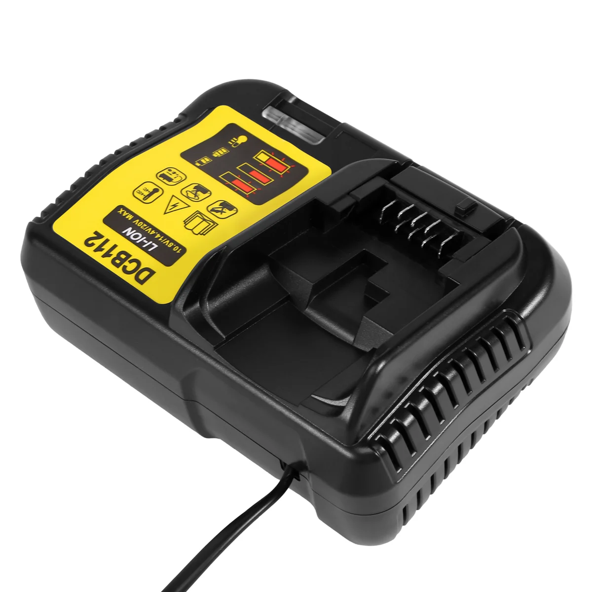 B04C-Dcb112 Li-Ion Battery Charger For Dewalt 10.8V 12V 14.4V 18V Dcb101 Dcb200 Dcb140 Dcb105 Dcb200 Us Plug Black