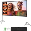 SucceBuy Projector Screen with Stand 100 120 150 inch 16:9 4K 1080 HD Portable Projection Screen for Home Office Theater Cinema