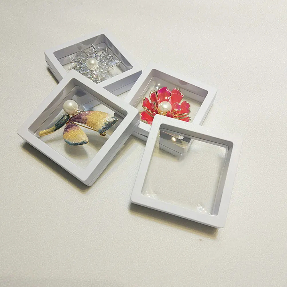 

3Pcs White Jewelry Storage Box with Clear Window Premium Paper Gift Packaging Container for Necklace Earrings Bracelet Organizer