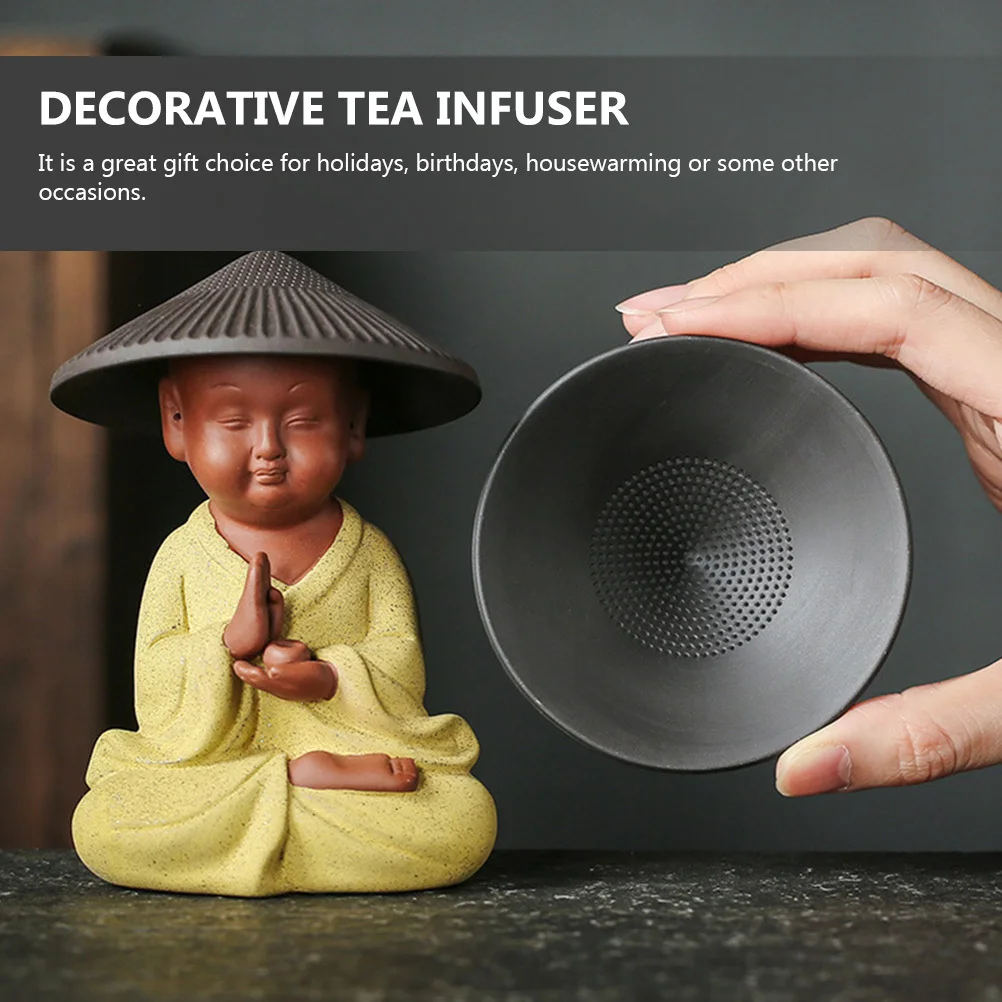 

Premium Ceramic Small Monk Tea Pet Decorative Tea Infusing Ornament for Tabletop Brew Tool and Living Space Decoration