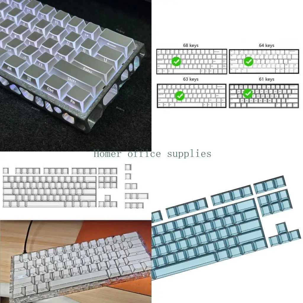 K43B PBT Fold Side Keycaps Set Original Profile For Mechanical Keyboards 97Keys