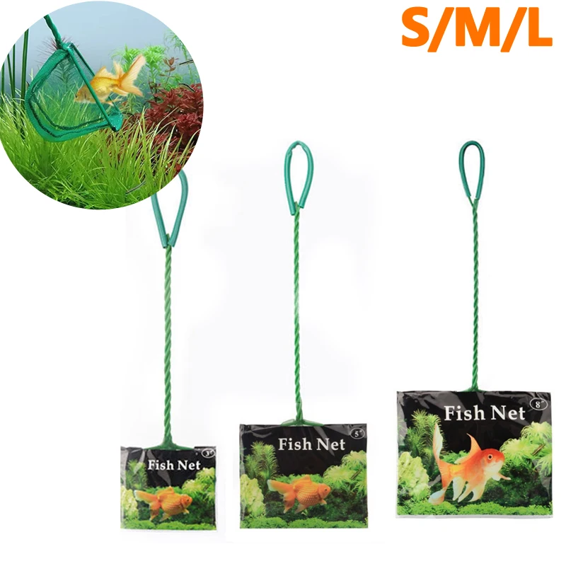 

Portable Fish Net Long Handle Square Aquarium Accessories Fish Tank Landing Net Fishing Net Fish Floating Objects Cleaning Tool