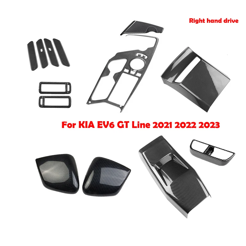 RHD For KIA EV6 GT Line 2021 2022 2023 ABS gear shift panle air condition vent door handle bowl  AC rearview covers accessories