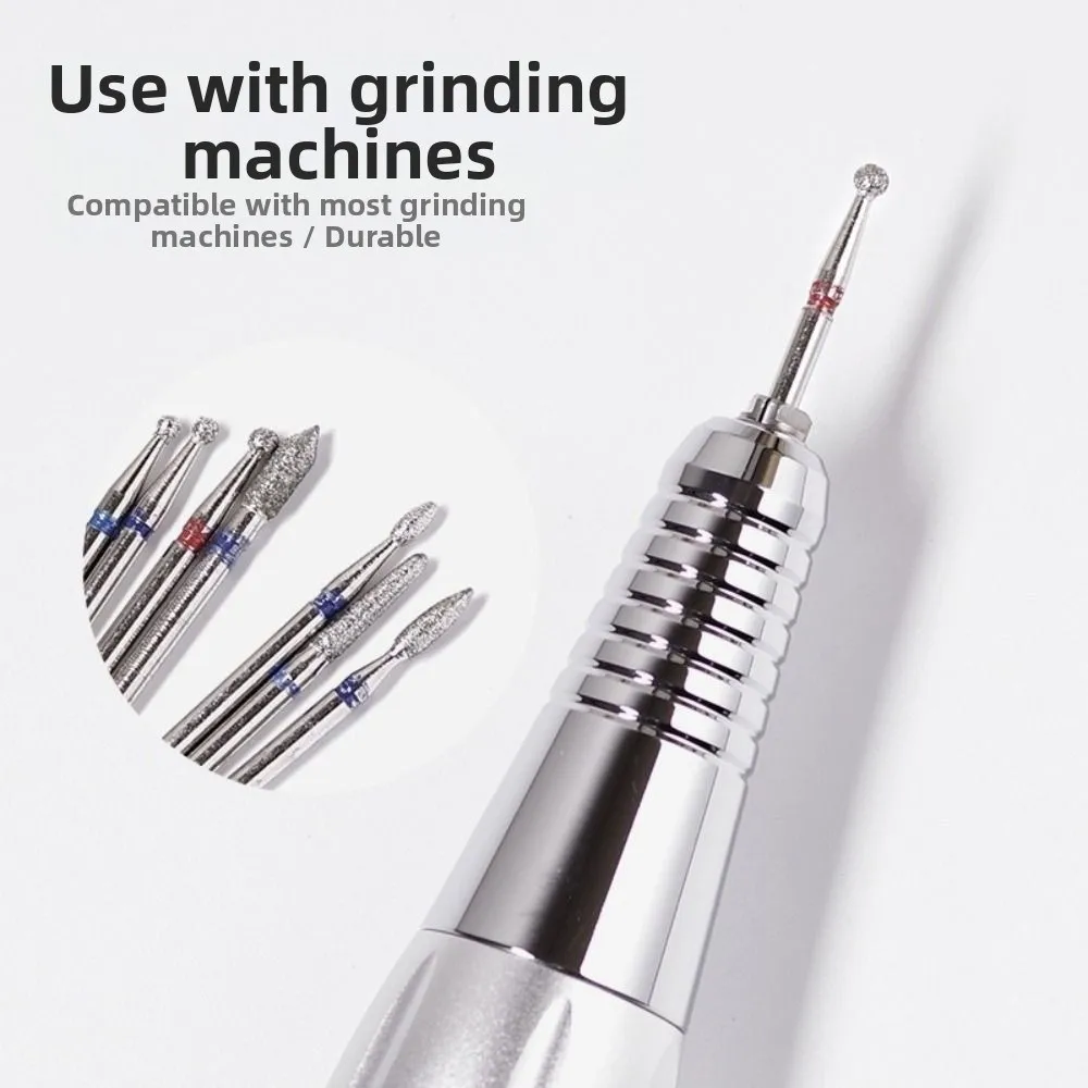 

6Pcs Professional Nail Polishing Head Set High-hardness Wear-resistant Nail Art Drill Bit Kits Portable with Box