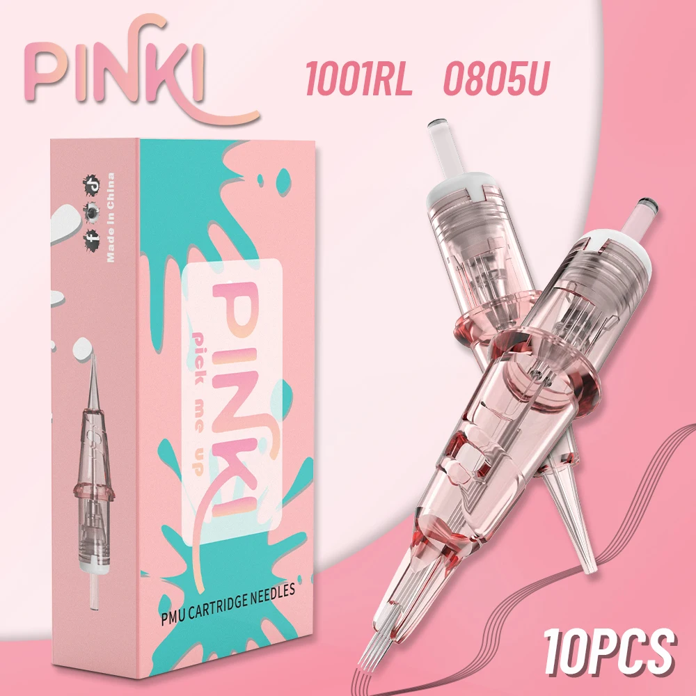 

10 Pcs PINKI PMU Tattoo Cartridge Needles for Permanent Makeup Microblading Rotary Tattoo Pen Machine