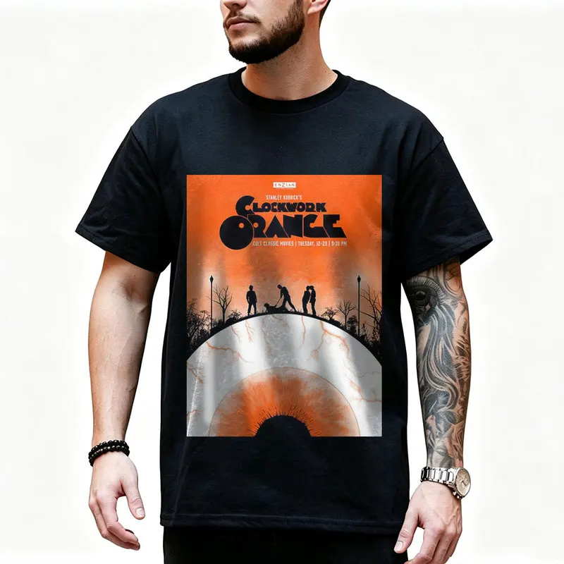 A Clockwork Orange Vintage 90s Graphic T‑Shirt 0907 Dystopian Movie Alex Droogs Print Short Sleeve Punk Gothic Streetwear Tees