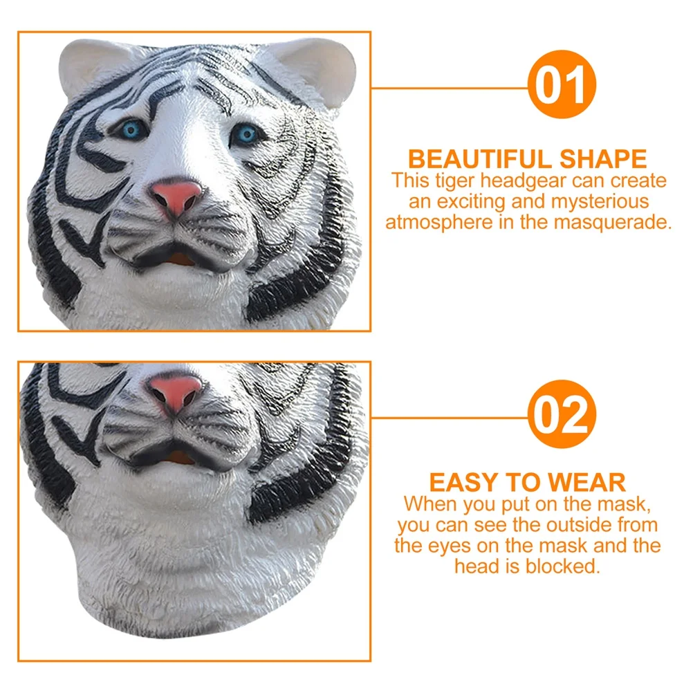 

Tiger Headgear Animal Masquerade Mask Costumes Funny Emulsion Masks Miss Halloween