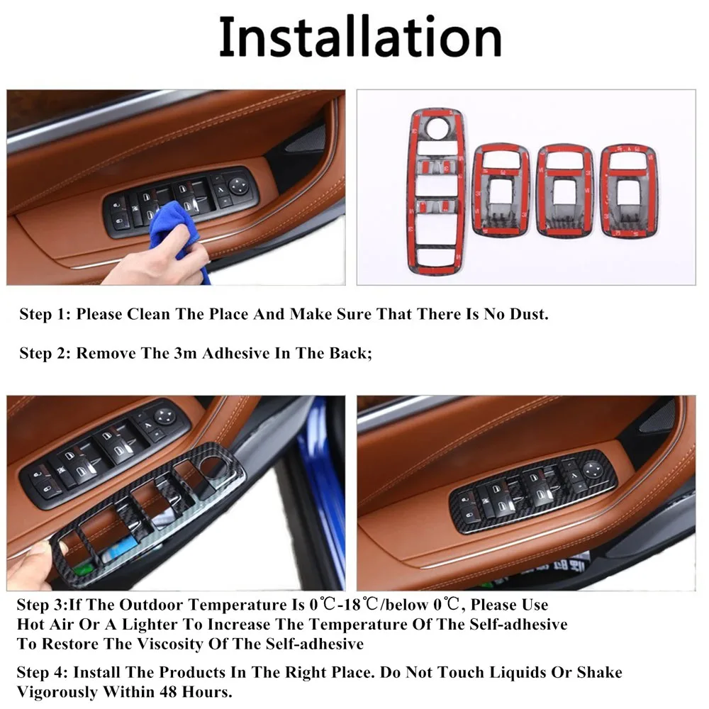 Window Lift Button Panel Cover Trim for Maserati Levante 2016-2023 Ghibli 2014-2023 Window Switch Panel Decoration Car Accessory
