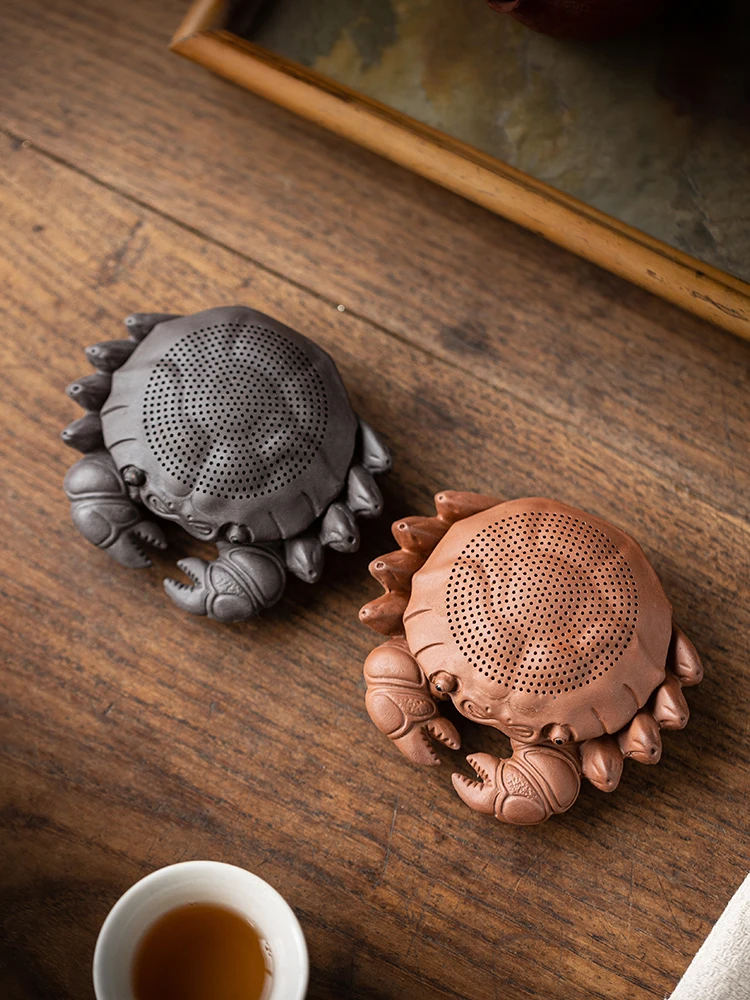 

Creative Crab Integrated Filter Tea Leakage Purple Sand Tea Pet Ornaments Tea Filter Tea Ceremony Accessories Chinese Crafts