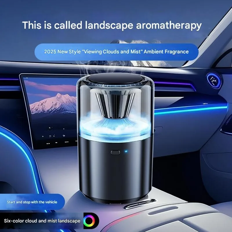Car Start-stop 6-color Ambient Light with Built-in Fragrance Diffuser New Long-lasting Scent High-end Air Freshener Ornament