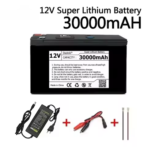 12V Battery 50Ah 18650 lithium battery pack Rechargeable battery for solar energy electric vehicle battery+12.6v3A charger