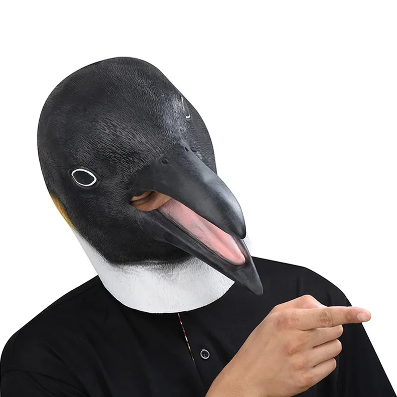 Imagem -03 - Máscara Realista do Pinguim Halloween Olhe para Cima Masquerade Party Cosplay Animal Mascara Látex