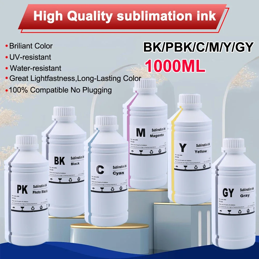 

1000ML ET-8550 Sublimation Ink for Epson L8050 L18050 L8160 L8168 L8188 ET-8500 ET8550 L8180 With 70ML Ink Filling Empty Bottle