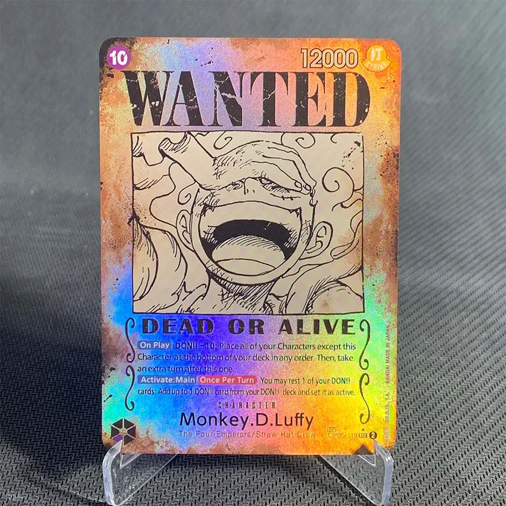 قطعة واحدة TCG OPCG الإنجليزية OP13 بطاقة شخصية مطلوب ملصق عربات التي تجرها الدواب لوفي ايس شانكس احباط بطاقة أنيمي تحصيل بطاقات #4