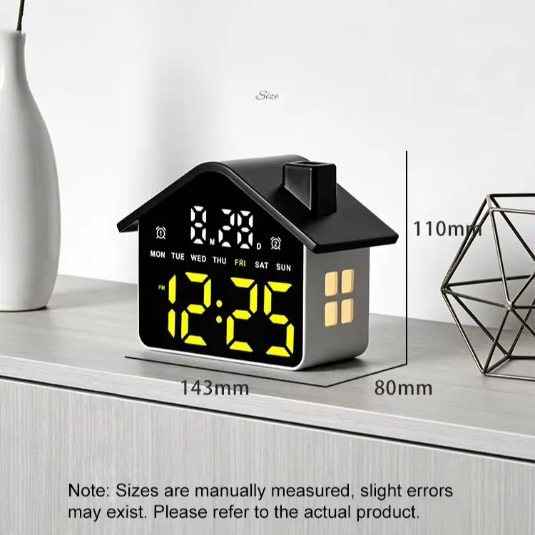 Electronic Alarm Clock Multi-functional Digital Clock Dual Alarms LED Display 4Level Brightness  Desktop Clocks With Night Light