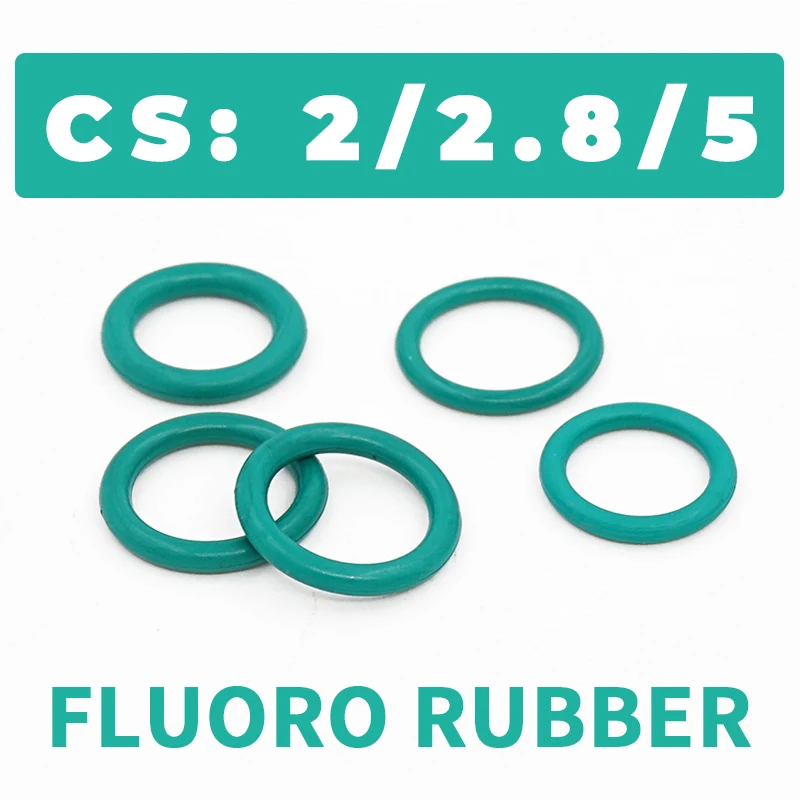 Thickness CS2/2.8/5mm Green FKM O-ring FPM Fluorine Rubber Sealing Gasket Elasticity Rubber Washer Ring Spot Wholesale