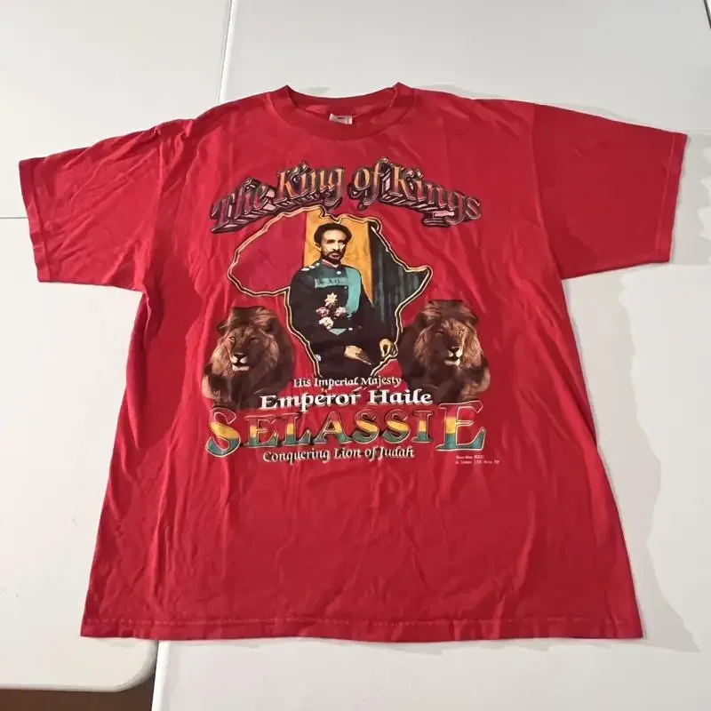 Vtg Rasta Reggae Rap T Shirt XL King Selassie Bob Marley Sizzla Buju banton