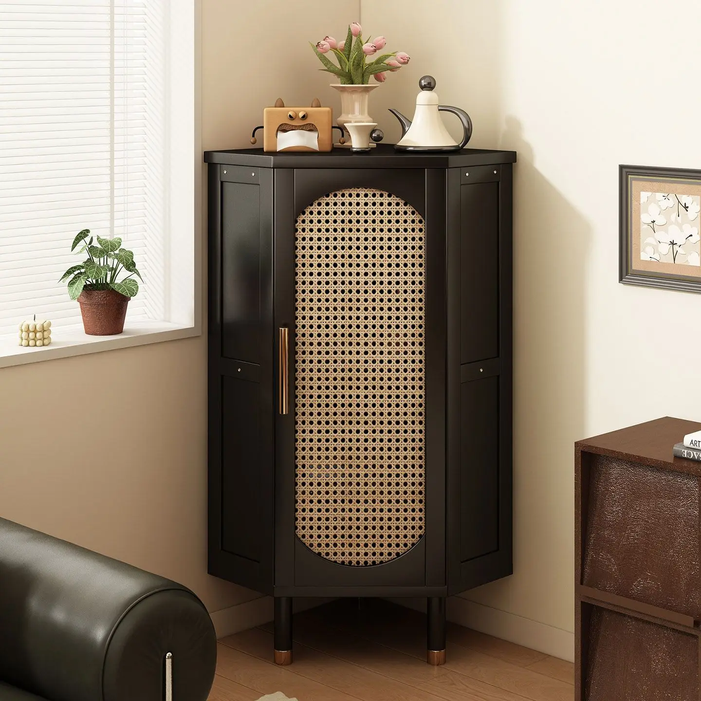Cabinet  Shelf Living Room  Triangle Cabinet Against Wall Cabinet  Multi-layer Storage