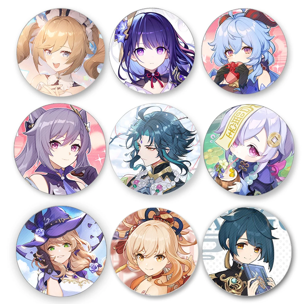 Insignia de impacto Genshin para Cosplay, Pin de broche de flores, accesorios de Cosplay, mochila, regalos, Kazuha, Yae, Miko, Venti, Hu, Tao, Xiao