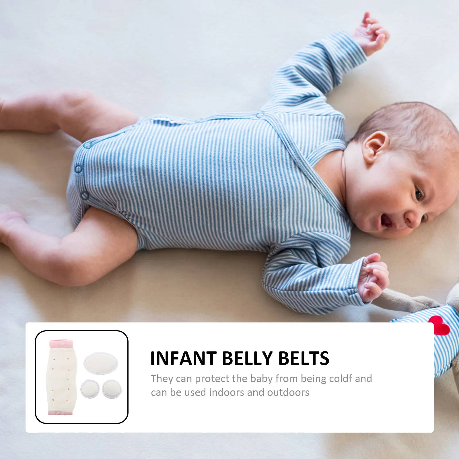 1-セット赤ちゃんへそベルト臍ヘルニア新生児腹帯通気性のある柔らかい綿腹部サポート暖かい保護屋内用