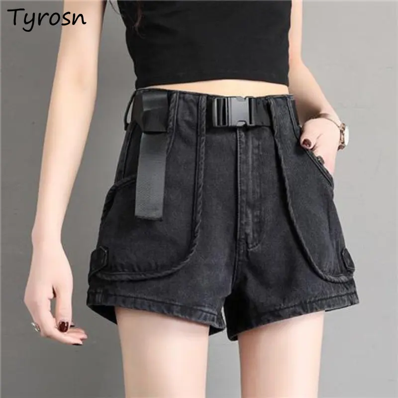 

Shorts Women Design Denim Fashion Simple All-match Leisure Loose Summer High Waist Do Old Vintage Students Daily Korean Style