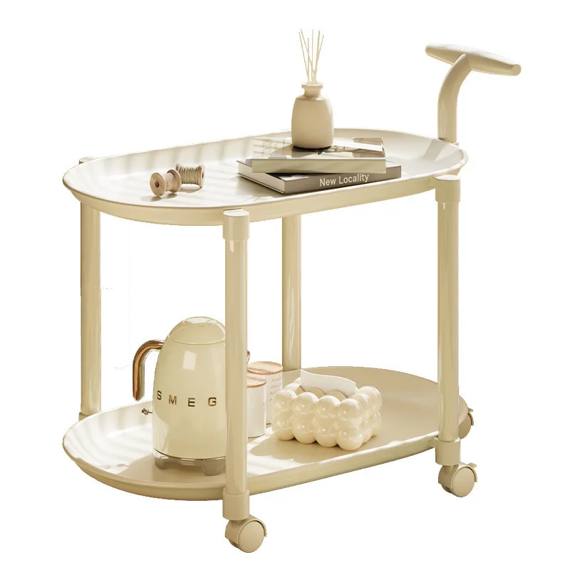 

Mobile coffee table cream trolley bedroom living room household sofa