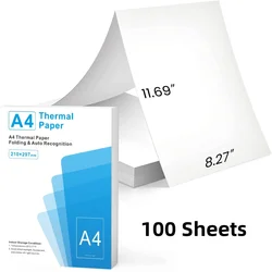 Papel térmico Universal para impresora térmica A4, alta calidad, 100 hojas, secado rápido, almacenamiento de larga duración, Papel plegable térmico