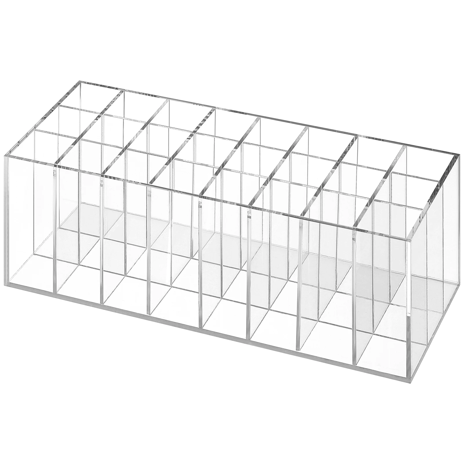 

24 Grids Acrylic Makeup Storage Display Rack Transparent Lipstick Holder Nail Polish Box Home Office Organizer Multipurpose Case