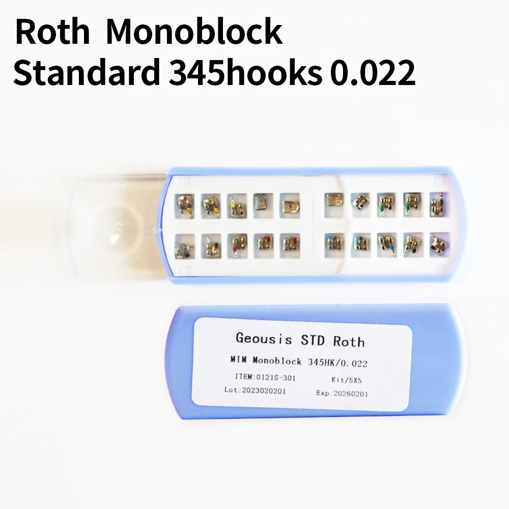 

10 Packs Orthodontic Braces Bracket Roth 345 Hooks Standard Bracket Small Blue Box