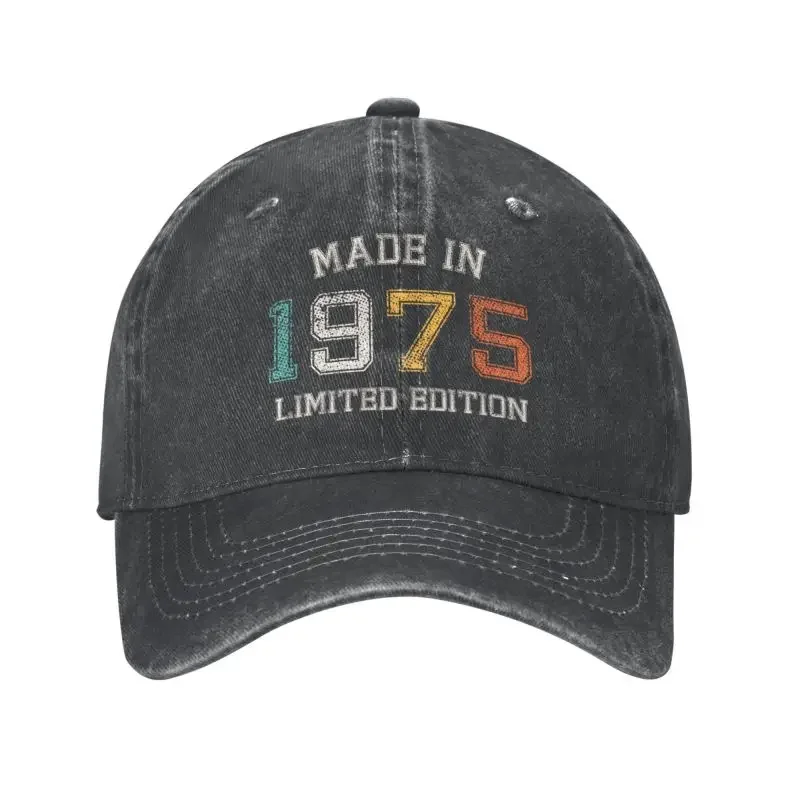 Custom Cotton Born In 1975 Baseball Cap for Men Women Adjustable Made in 1975 Birthday Gift Dad Hat Outdoor