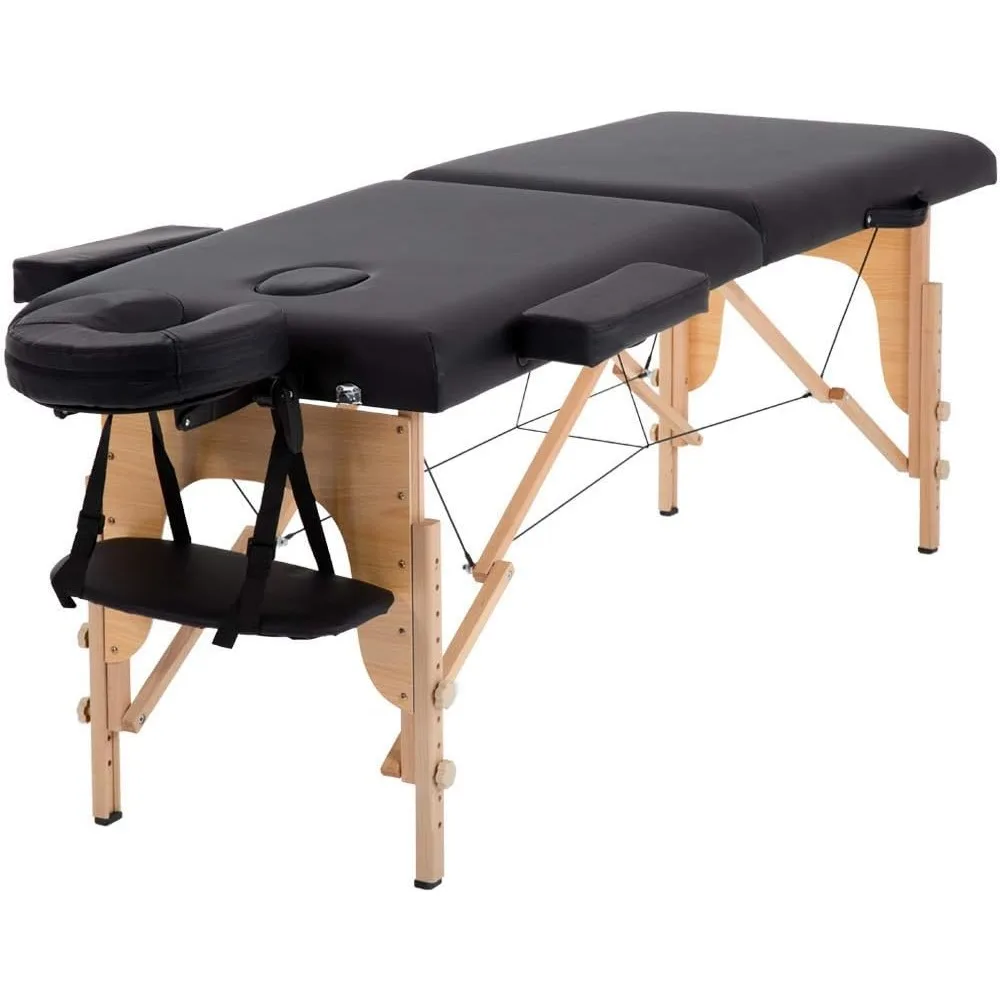 BestMassage-Mesa de masaje portátil, cama de masaje de pestañas, 2 pliegues, mesa de SPA de 24 pulgadas de ancho, cama de salón ajustable