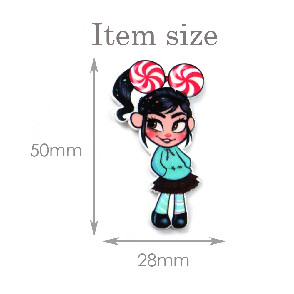 Disney wreck it ralph 5 pçs/lote planar resina flatback artesanato suprimentos cabochão scrapbook diy arco de cabelo saco material acrílico