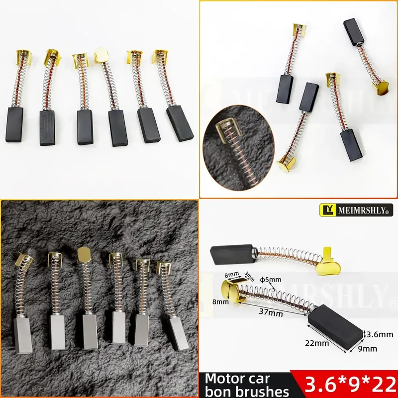 MEIMRSHLY 50pcs 3.6x9x22mm 4x8x18/20mm Carbon Brushes for Automatic Sealing Machine Motor Power Tool Accessories