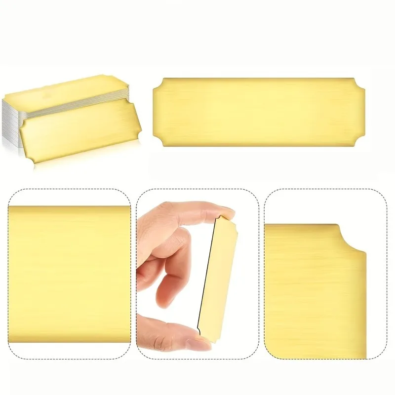 44 pcs Gold ID Tags Smooth Writable Surface, designed for School Classroom ID, Durable Scratch Resistant