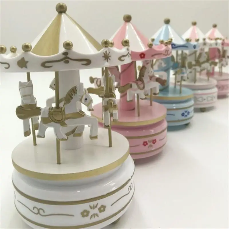 Christmas Gift Carousel Wooden Music Box Birthday Gift Children's Home Creative Ornaments