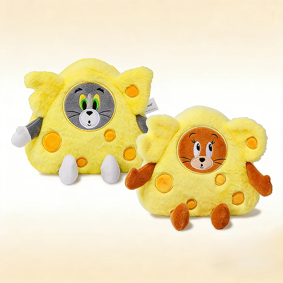 

16cm Tom and Jerry Cheese Style Plush Toy Soft Comfortable Peluche Doll Couple Cartoon Characters Stuffed Toy