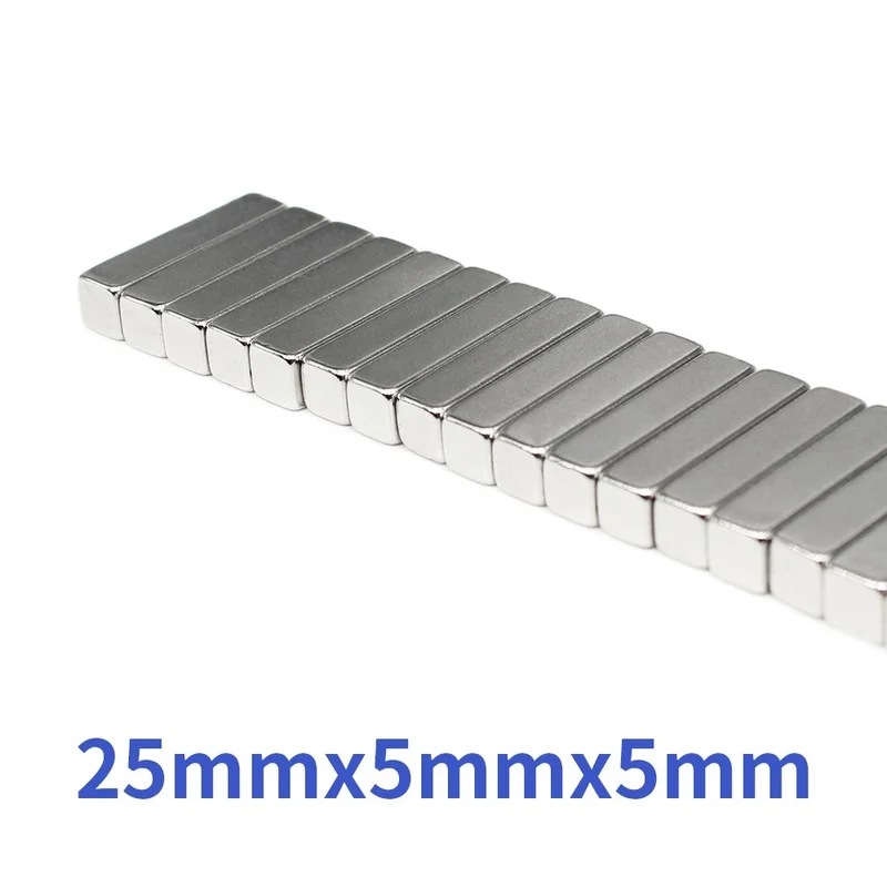 2~100pcs 25x5x5 mm Block Powerful N35 Magnet 25mmX5mm Sheet Permanent Magnets 25x5x5mm Neodymium Magnetic  Strong 25*5*5