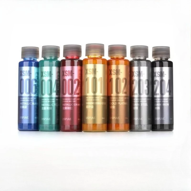 50ml Water-Based Metallic Paint for Airbrush & Hand Painting, Acrylic Model Touch-Up & Repainting Kit