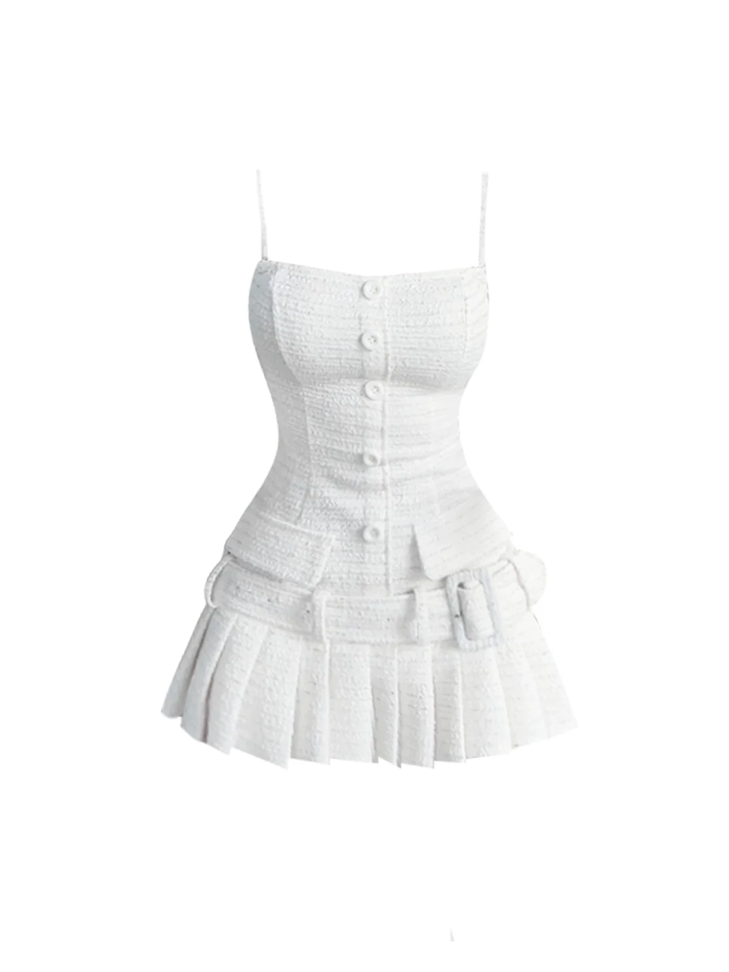 HEZA  vestido f de gaze para emaecimento, saia curta com cinto na cintura, casual, sem mangas, para dama de honra
