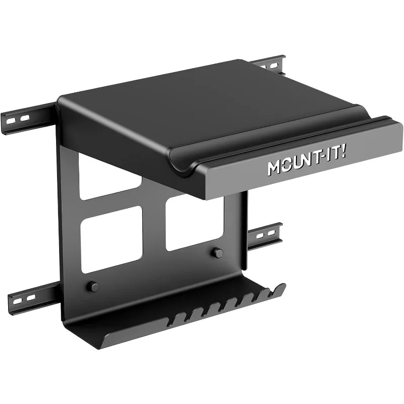 

Mount-It! Bike Wall Mount Rack with Shelf and Hooks, Horizontal Indoor Bike Rack, Mountain or Other Bicycle with Extra Storage