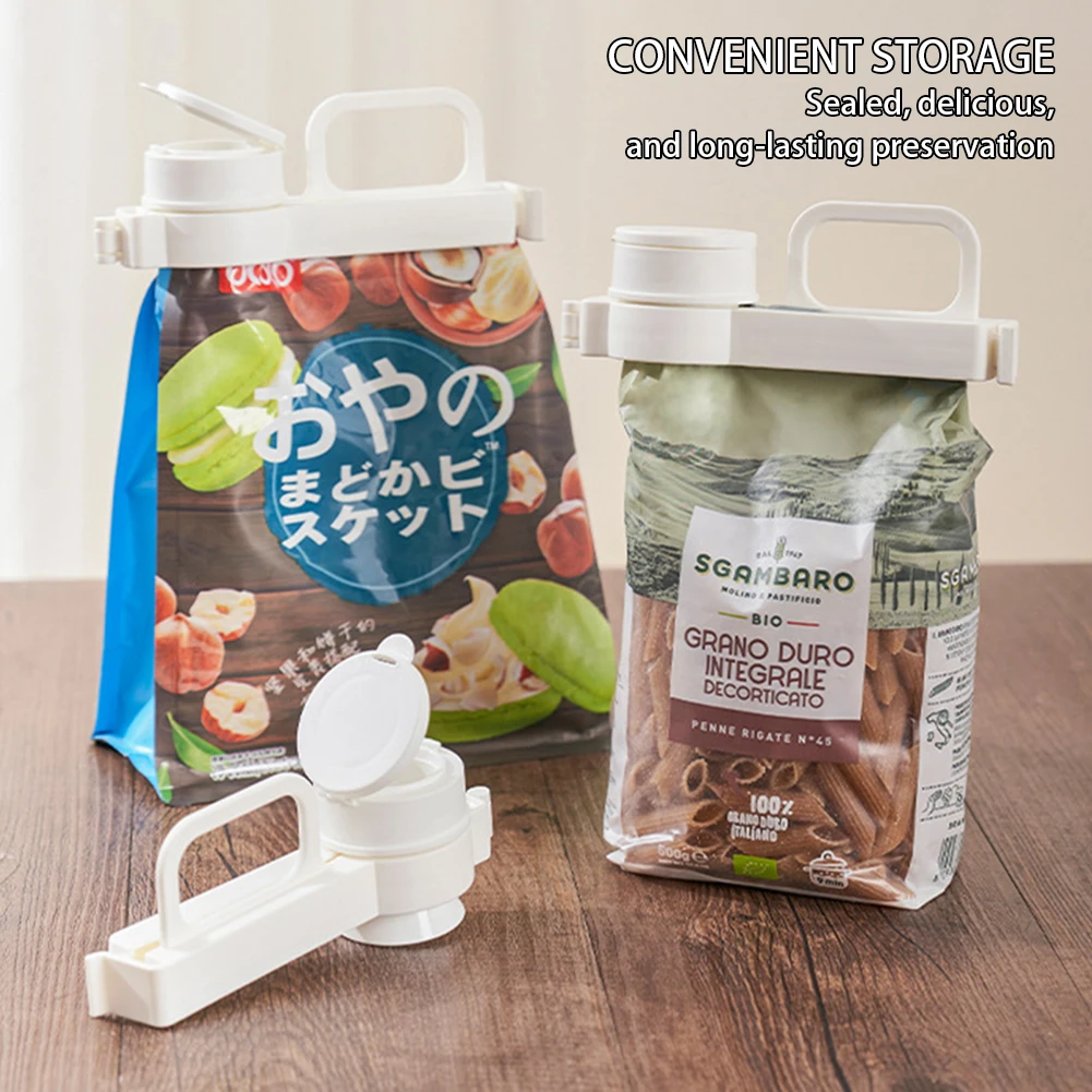 2 In 1 Food Sealing Clip Fresh-Keeping Snack Sealing Clip With Pour Spout Moisture-Proof Sealing Device For Food Snacks Storage image 3