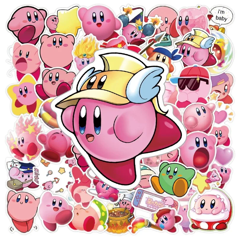 

50 шт. игровые наклейки Kawaii Kirby, классические игрушки, DIY стикеры для телефона, багажа, гитары, автомобиля, мультяшные граффити-наклейки, подарок на фестиваль