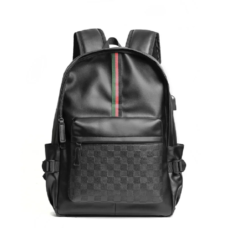 New Fashion Plaid Designer Travel Backpacks Men Women\'s High Quality Leather Shoulder Bags Large Capacity School Bag Backpack