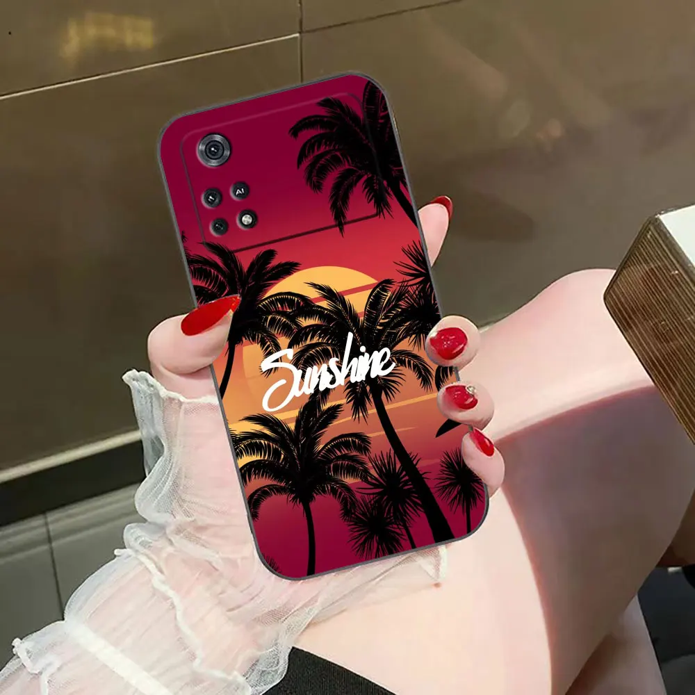 Summer Coconut Tree Phone Case For Xiaomi POCO F6 F5 F4 M6 M5 M4 M3 X5 X4 X3 GT 14 13T 13 12T 12 11T 11 10 9 8 SE PRO 4G 5G Case